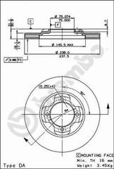 ΔΙΣΚΟΙ ΦΡΕΝΩΝ MAZDA 323 BF 86- ΚΑΙΝ. BREMBO 09506110 MAZDA 323