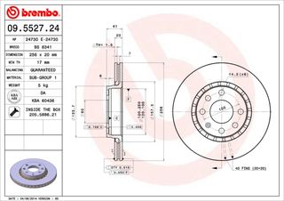 ΔΙΣΚΟΙ ΦΡΕΝΩΝ VECTRA 1,8 92 ΚΑΙΝ. BREMBO 09552724 OPEL ASTRA OPEL CORSA OPEL TIGRA OPEL VECTRA