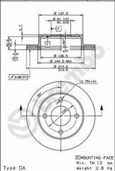 ΔΙΣΚΟΙ ΦΡ.ΕΜ.MICRA K10 89-92 ΚΑΙΝ. BREMBO 09591910 NISSAN MICRA