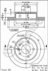 ΔΙΣΚΟΙ ΦΡΕΝΩΝ VITO 96- ΚΑΙΝ. BREMBO 09698310 MERCEDES-BENZ V-CLASS MERCEDES-BENZ VITO