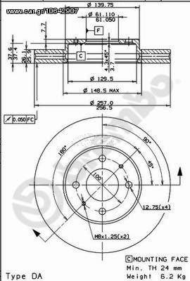 ΔΙΣΚΟΙ ΦΡΕΝΩΝ ΕΜ.SUNNY (N-14) ΚΑΙΝ. BREMBO 09735710 NISSAN 100 NISSAN ALMERA NISSAN SUNNY