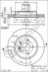 ΔΙΣΚΟΙ ΦΡ.ΕΜ.MERCEDES ML 230/3 ΚΑΙΝ. BREMBO 09782310 MERCEDES-BENZ M-CLASS