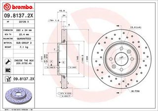 XR ΔΙΣ.ΦΡΕΝ.MEGANE 1.6I 16V ΚΑΙΝ. BREMBO 0981372X RENAULT CLIO RENAULT KANGOO RENAULT LAGUNA RENAULT MEGANE RENAULT SCENIC RENAULT TWINGO RENAULT WIND