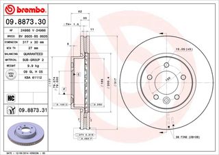 ΔΙΣΚΟΙ ΦΡ.ΕΜ.DISCOVERY 3 4.0 ΚΑΙΝ. BREMBO 09887330 LAND ROVER DISCOVERY LAND ROVER RANGE