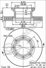 ΔΙΣΚΟΙ ΦΡ.ΟΠ.MERC.ATEGO 17"X5 ΚΑΙΝ. BREMBO 09918110 MERCEDES-BENZ ATEGO