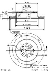 ΔΙΣΚΟΙ ΦΡ.ΕΜ.IGNIS 1.3 00-03 ΚΑΙΝ. BREMBO 09959910 SUZUKI IGNIS