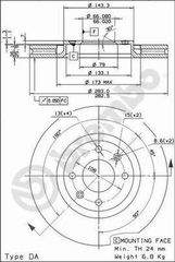 ΔΙΣΚΟΙ ΦΡ.ΕΜ.CITROEN C2/VTS/C4 ΚΑΙΝ. BREMBO 09961910 CITROEN BERLINGO CITROEN C3 CITROEN C4 CITROEN C5 CITROEN DS3 CITROEN DS4 CITROEN DS5 CITROEN XSARA