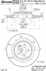 ΔΙΣΚΟΙ ΦΡΕΝ.ΟΠ.M.B ΚΑΙΝ. BREMBO 09A81811 MERCEDES-BENZ S-CLASS MERCEDES-BENZ SL