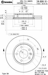 ΔΙΣΚ.ΦΡ.ΕΜ.OPEL ASTRA J 16 ΚΑΙΝ. BREMBO 09B35611 CHEVROLET CRUZE CHEVROLET ORLANDO CHEVROLET VOLT OPEL AMPERA OPEL ASTRA OPEL ZAFIRA VAUXHALL ZAFIRA