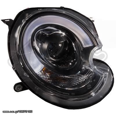 Mini R56/57/One Cooper Clubman 06-10 ΦΑΝΑΡΙΑ ΕΜΠΡΟΣ XENON  ANGEL EYES BLACK-ΜΑΥΡΑ LED