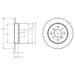 ΔΙΣΚΟΠΛΑΚΑ ROVER 820i 86-ΟΠΙΣΘ. LOCKHEED ΚΑΙΝ. DELPHI BG2338 HONDA LEGEND MG MGR ROVER 800