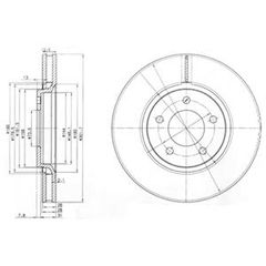 ΔΙΣΚΟΠΛΑΚΑ CHEROKEE 16in 01- DELPHI ΚΑΙΝ. DELPHI BG3716 CHRYSLER VOYAGER JEEP CHEROKEE