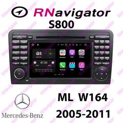 Mercedes Benz ML W164  2005-2011 - RNavigator S800 - RN8MBML - 7'' OEM ΕΡΓΟΣΤΑΣΙΑΚΕΣ ΟΘΟΝΕΣ με Mirror Link και Wi-Fi- ANDROID 7.1.2 - Caraudiosolutions.gr