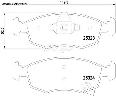 Τακάκια CHRYSLER, FIAT & LANCIA MDB3233, FBP1697, 68102483AA, LP2274, 68102483AA, 77366212, 77366274, 77366378, 77365927, 77365945, 25323, 25324, 5028740784924, 017250, 17250, 217250, 2532301