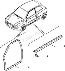 Fiat Stilo, λάστιχο δεξιάς πόρτας 3πορτο, καινούργιο, γνήσιο- 46762499