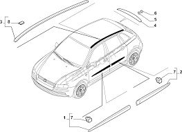 Fiat Stilo, διακοσμητικό καλούπωμα ουρανού, καινούργια, γνήσια- 735348411