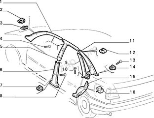 Alfa 155/ πλαστικό κάλυμμα αριστερό, καινούργιο- 176724480