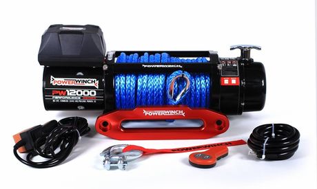 Εργατης POWERWINCH 12000 με συνθετικο σχοινι και γλυστρα