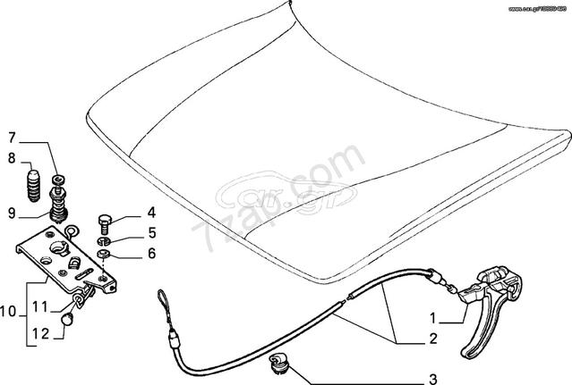 Fiat Uno/ Duna κλειδαριά καπό, καινούργια, γνήσια- 7545887