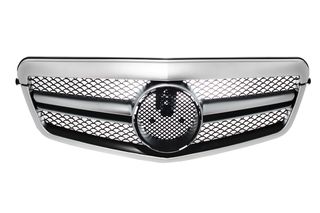 ΜΑΣΧΑ ΕΜΠΡΟΣ ΓΙΑ Mercedes Benz E Class W212 S212 (2009-2013) AMG Facelift Single Stripe Design Silver Aluminum   