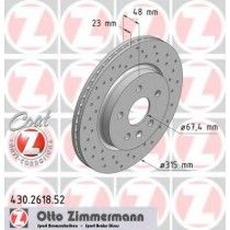 Σετ Δισκόπλακες πίσω τρυπητες OPEL-SAAB-CHEVROLET ZIMMERMANN Z 2618.52