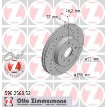 Σετ Δισκόπλακες εμπρός τρυπητες TOYOTA ZIMMERMANN Z 2560.52