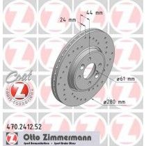 Σετ Δισκόπλακες εμπρός τρυπητες RENAULT ZIMMERMANN Z 2412.52