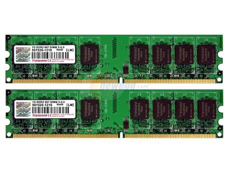 Transcend JM2GDDR2-6K 2GB JetRam DDR2 667 U-DIMM Kit x 2 κομμάτια