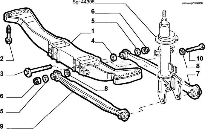 Alfa Romeo 156, έκκεντρο πίσω τραβέρσας, καινούργιο, γνήσιο- 60624735