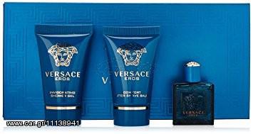 VERSACE Eros mini SET Pour Homme: EDT 5ml + aftershave balm 25ml + shower gel 25ml