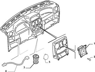 Fiat Doblo, τάπα Νο 5 στο ταμπλό, καινούργια, γνήσια- 735300630