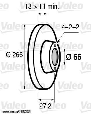 Δισκόπλακες VALEO για Citroen C2 (186599)