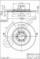 ΔΙΣΚΟI ΦΡΕΝΩΝ ALFA ROMEO ΠΙΣΩ ΚΑΙΝ. BREMBO 08198710 ALFA ROMEO ALFETTA