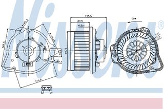 BLOWER VOLVO S-V70  96- ΚΑΙΝ. NISSENS 87020 VOLVO C70 VOLVO S70 VOLVO V70 VOLVO XC70