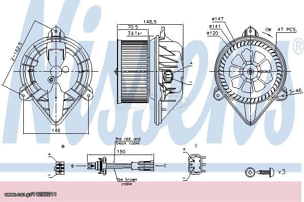 BLOWER RENAULT SCENIC   96- ΚΑΙΝ. NISSENS 87183 RENAULT MEGANE