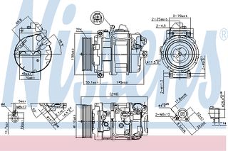 A/C COMPR BMW 3-SERIES E90 05- ΚΑΙΝ. NISSENS 890069 BMW 1 BMW 3 BMW Z4