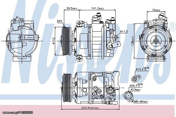 A/C COMPRESSOR VW-GOLF V   03- ΚΑΙΝ. NISSENS 89020 AUDI A1 AUDI A3 AUDI TT SEAT ALHAMBRA SEAT ALTEA SEAT IBIZA SEAT LEON SEAT TOLEDO SKODA FABIA SKODA OCTAVIA SKODA ROOMSTER SKODA SUPERB SKODA YETI V