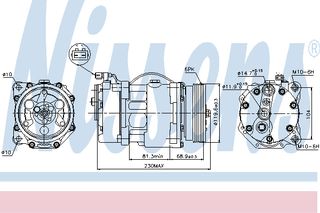 A/C COMPRESSOR VW-GOLF III 91- ΚΑΙΝ. NISSENS 89040 FORD GALAXY SEAT ALHAMBRA SEAT CORDOBA SEAT IBIZA SEAT INCA SEAT TOLEDO VW CADDY VW GOLF VW PASSAT VW POLO VW SHARAN VW VENTO