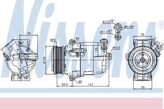 A/C COMPRESSOR ASTRA H  04- ΚΑΙΝ. NISSENS 89041 OPEL ASTRA OPEL ZAFIRA