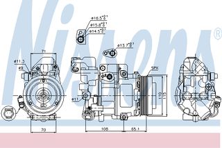 A/C COMP MERCEDES A-CLASS 97- ΚΑΙΝ. NISSENS 89051 MERCEDES-BENZ A-CLASS MERCEDES-BENZ VANEO