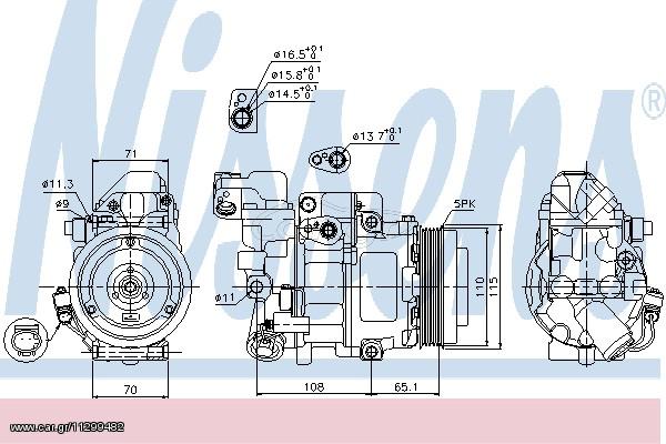 A/C COMP MERCEDES A-CLASS 97- ΚΑΙΝ. NISSENS 89051 MERCEDES-BENZ A-CLASS MERCEDES-BENZ VANEO