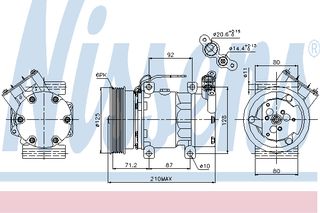 A/C COMPRESSOR RENAU CLIO  98- ΚΑΙΝ. NISSENS 89064 DACIA LOGAN DACIA SANDERO NISSAN KUBISTAR RENAULT CLIO RENAULT KANGOO RENAULT LOGAN RENAULT MEGANE RENAULT SCENIC RENAULT THALIA