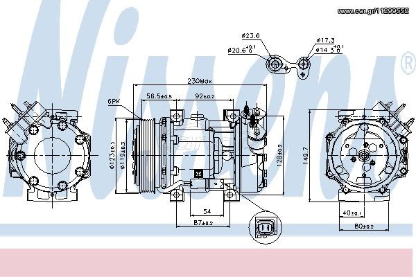 A/C COMPRESSOR CITROEN C5  00- ΚΑΙΝ. NISSENS 89076 CITROEN C5 CITROEN C8 CITROEN JUMPY CITROEN XSARA FIAT SCUDO FIAT ULYSSE LANCIA PHEDRA PEUGEOT 306 PEUGEOT 406 PEUGEOT 607 PEUGEOT 807 PEUGEOT EXPER