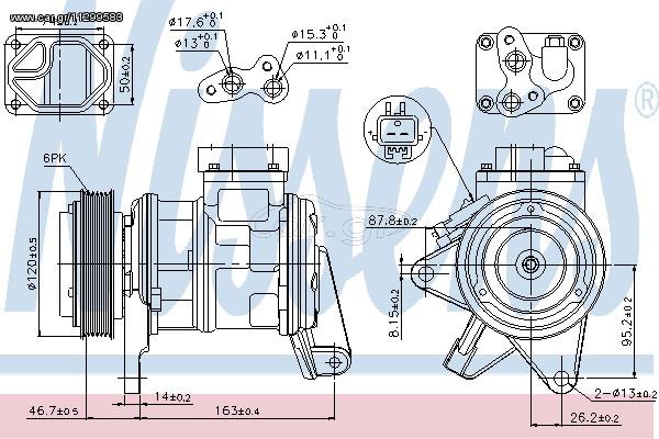 A/C COMPRESSOR VOYAGER 2.0 96- ΚΑΙΝ. NISSENS 89087 CHRYSLER VOYAGER