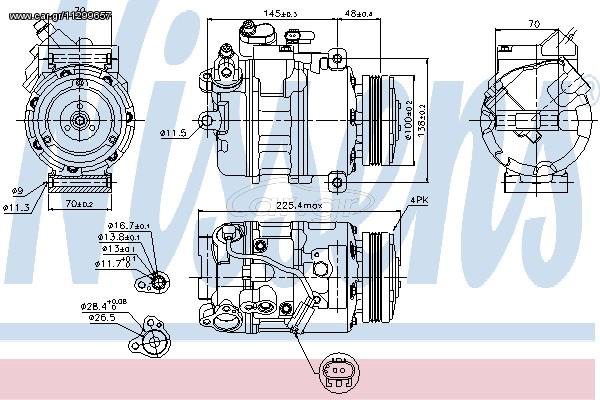 A/C COMPRESSOR BMW 520i (E60) ΚΑΙΝ. NISSENS 89116 BMW 5 BMW 7