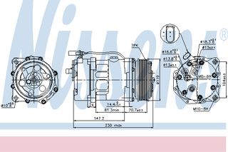 A/C COMPRESSOR VW-SHARAN 2.8 ΚΑΙΝ. NISSENS 89117 FORD GALAXY SEAT LEON VW BORA VW GOLF VW SHARAN