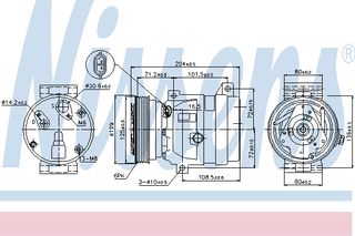 A/C COMPRESSOR R MEGANE   96- ΚΑΙΝ. NISSENS 89121 RENAULT MEGANE