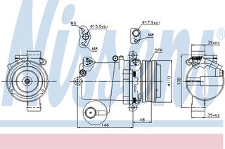 A/C COMPRESSOR BMW 3(E46) 98- ΚΑΙΝ. NISSENS 89133 BMW 3 BMW 5 BMW Z3