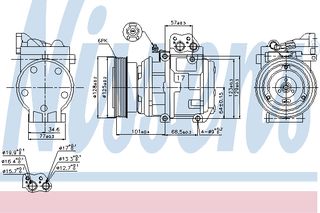 A/C COMPRESSOR KI SPORTAGE 04- ΚΑΙΝ. NISSENS 89153 HYUNDAI TUCSON KIA SPORTAGE