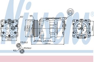 A/C COMPRESSOR CITR XANTIA 93- ΚΑΙΝ. NISSENS 89192 CITROEN JUMPER CITROEN XANTIA CITROEN XM CITROEN ZX FIAT DUCATO PEUGEOT 405 PEUGEOT 605 PEUGEOT BOXER